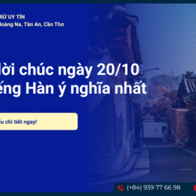 Những lời chúc 20/10 bằng tiếng Hàn ý nghĩa nhất 2025