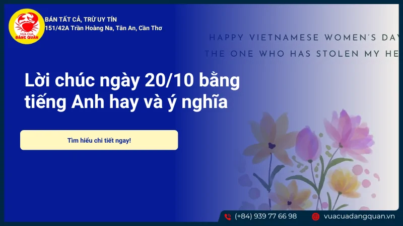 Lời chúc 20/10 bằng tiếng Anh hay và ý nghĩa 2025