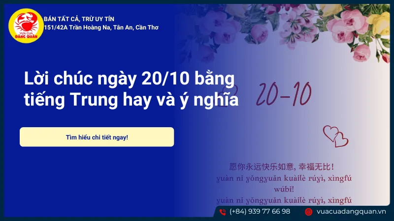 Lời chúc 20/10 bằng tiếng Trung hay và ý nghĩa 2025