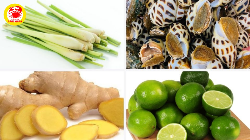 Nguyên liệu cần chuẩn bị để luộc ốc hương