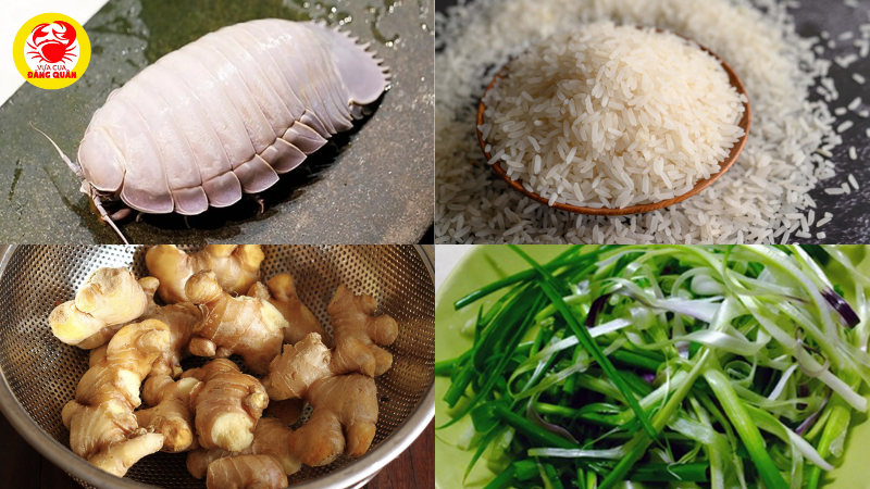 Nguyên liệu cho món cháo bọ biển