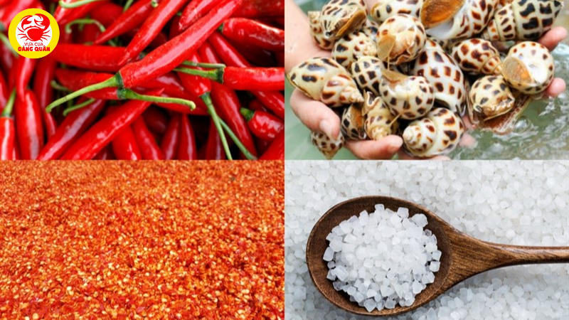 Nguyên liệu cần chuẩn bị cho món ốc hương cháy tỏi