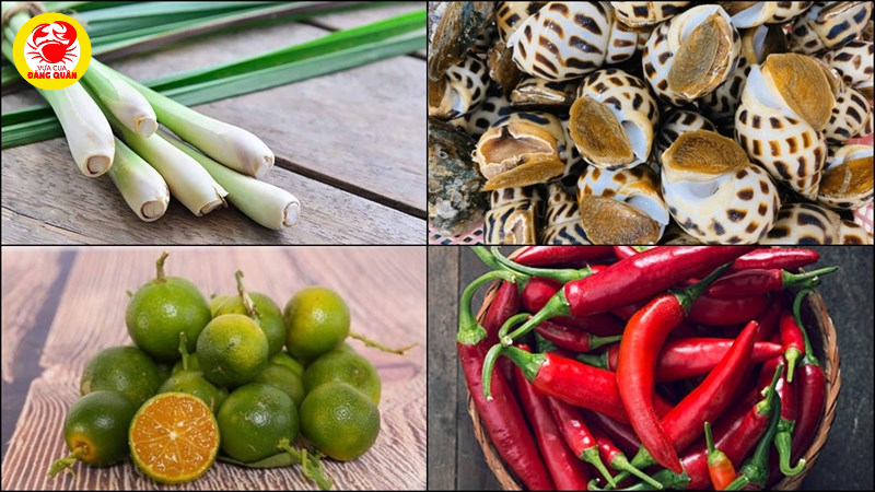 Nguyên liệu cần chuẩn bị ốc hương nướng mọi