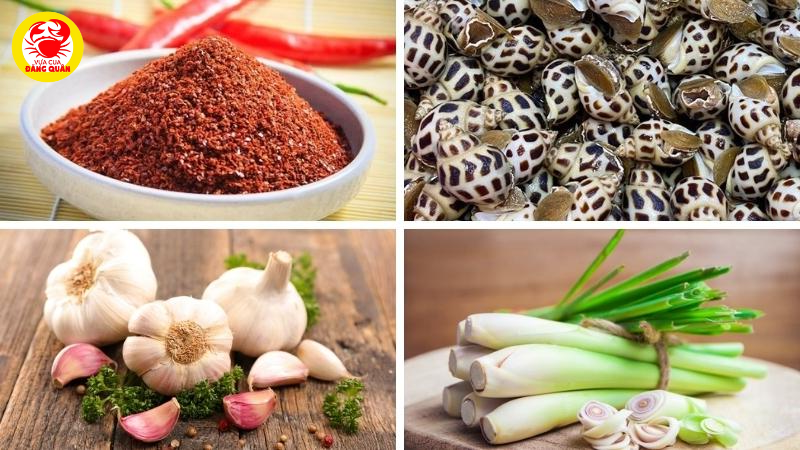 Nguyên liệu cần chuẩn bị ốc hương rang muối