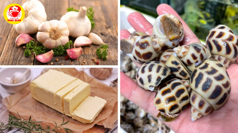 Nguyên liệu ốc hương xào bơ tỏi