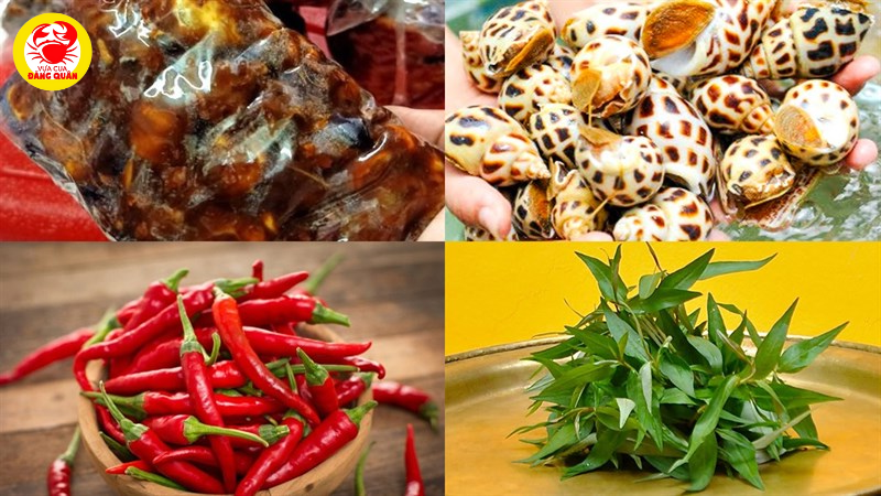 Nguyên liệu cần chuẩn bị cho món ốc hương xào me