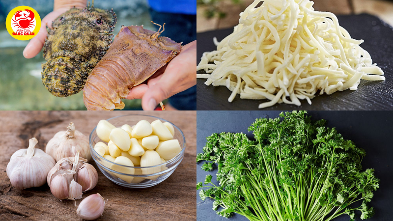 Nguyên liệu cho món tôm mũ ni nướng phô mai
