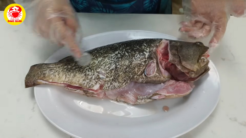 Sơ chế cá mú cho món lẩu cá mú măng chua