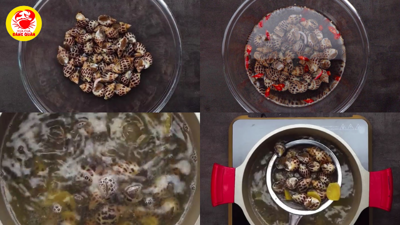 Sơ chế ốc hương và trứng muối