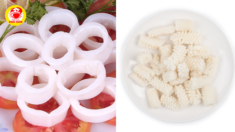 Tạo hình mực cho từng món ăn