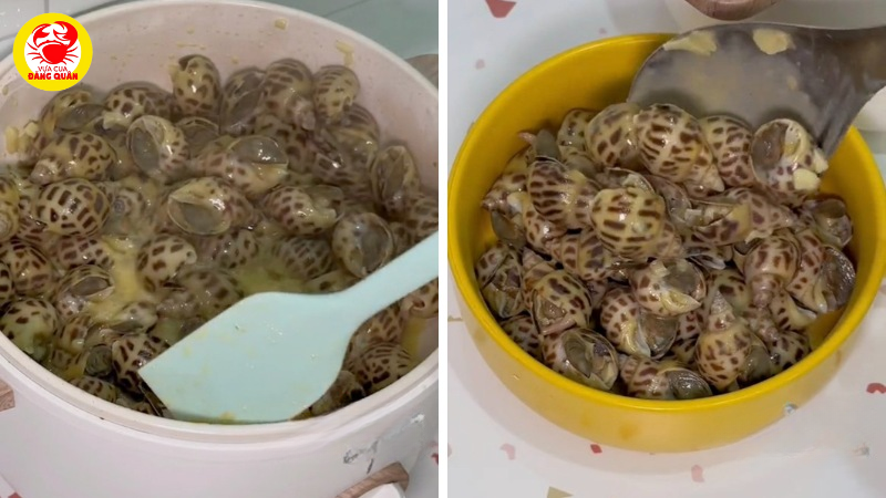 Thành phẩm ốc hương xào bơ tỏi