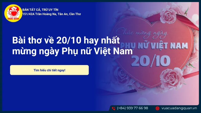 50+ bài thơ về 20/10 hay nhất mừng ngày Phụ nữ Việt Nam