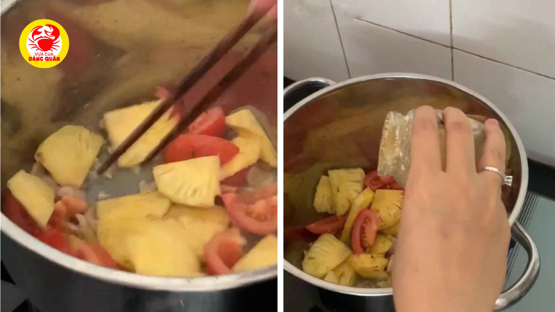 Xào nguyên liệu tạo mùi thơm