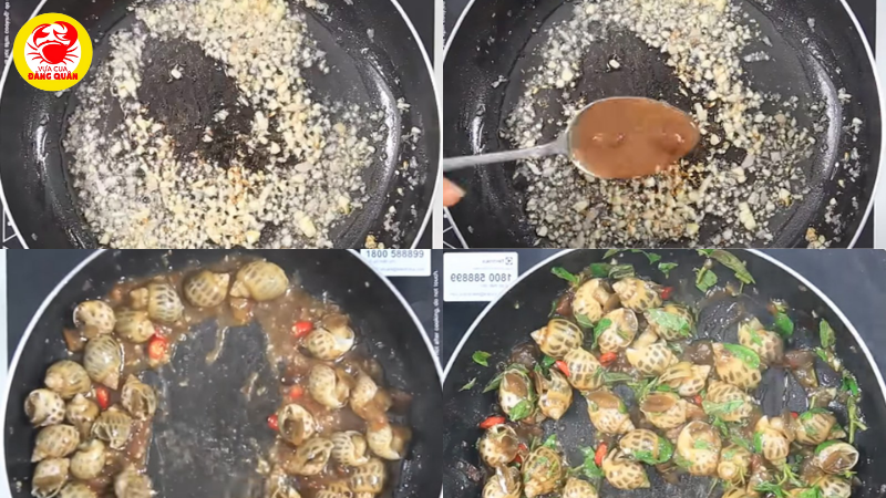 Pha sốt me và xào ốc