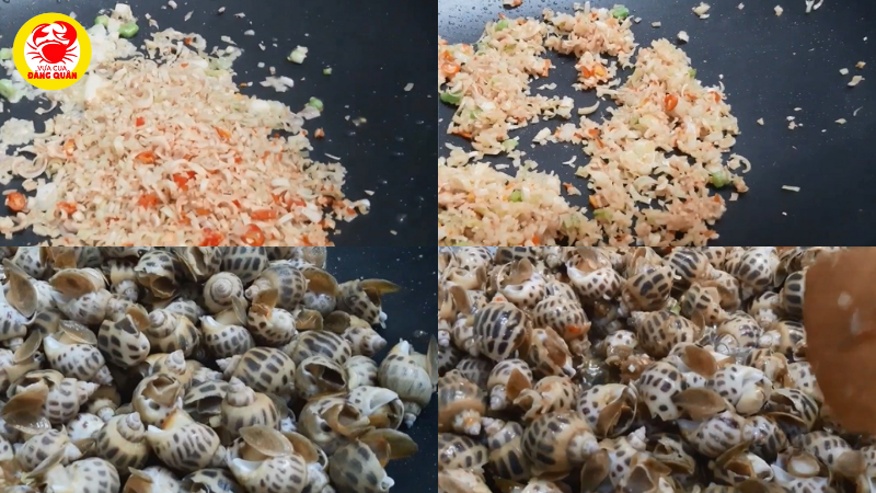 Xào ốc với sả ớt